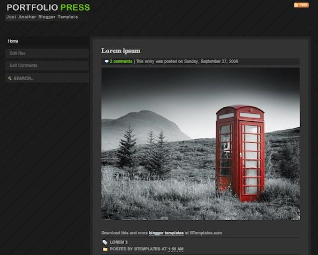 Пример портфолио на Blogger