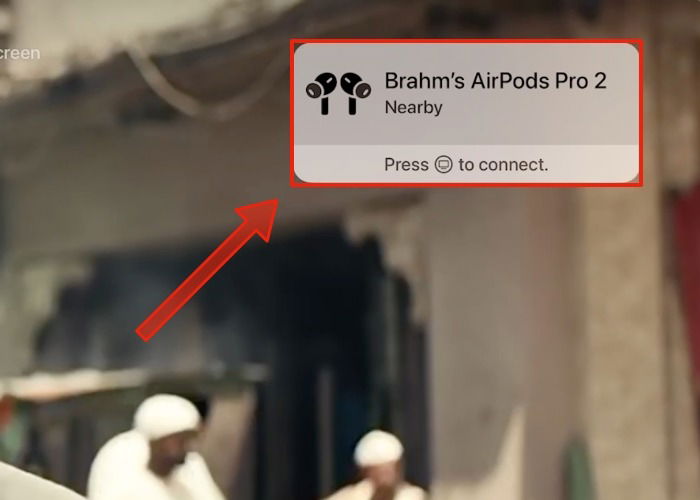 Баннер подключения AirPods на Apple TV