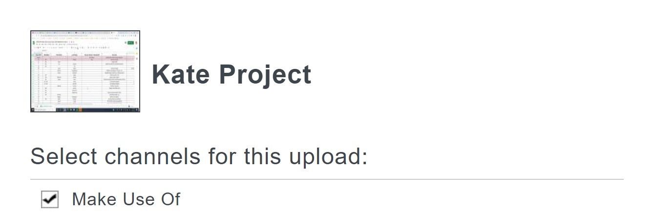 Выбор канала для видео