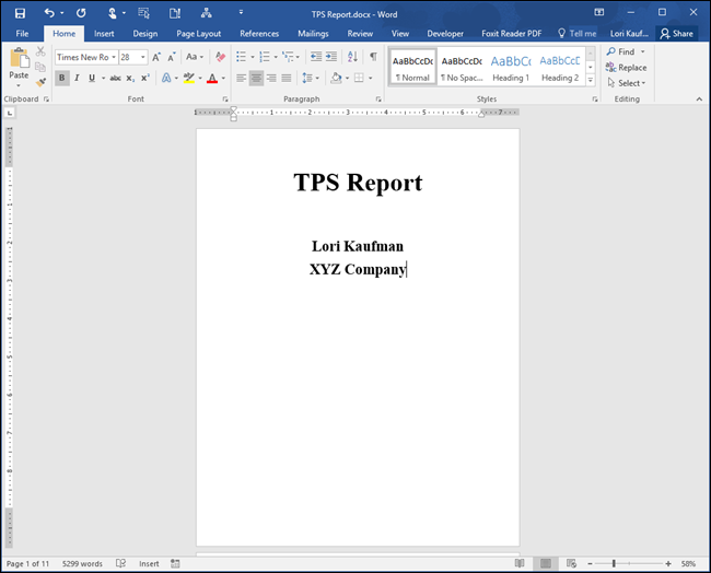 Титульная страница с текстом у верхнего поля