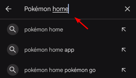 скриншот: поиск и установка Pokemon Home в магазине приложений