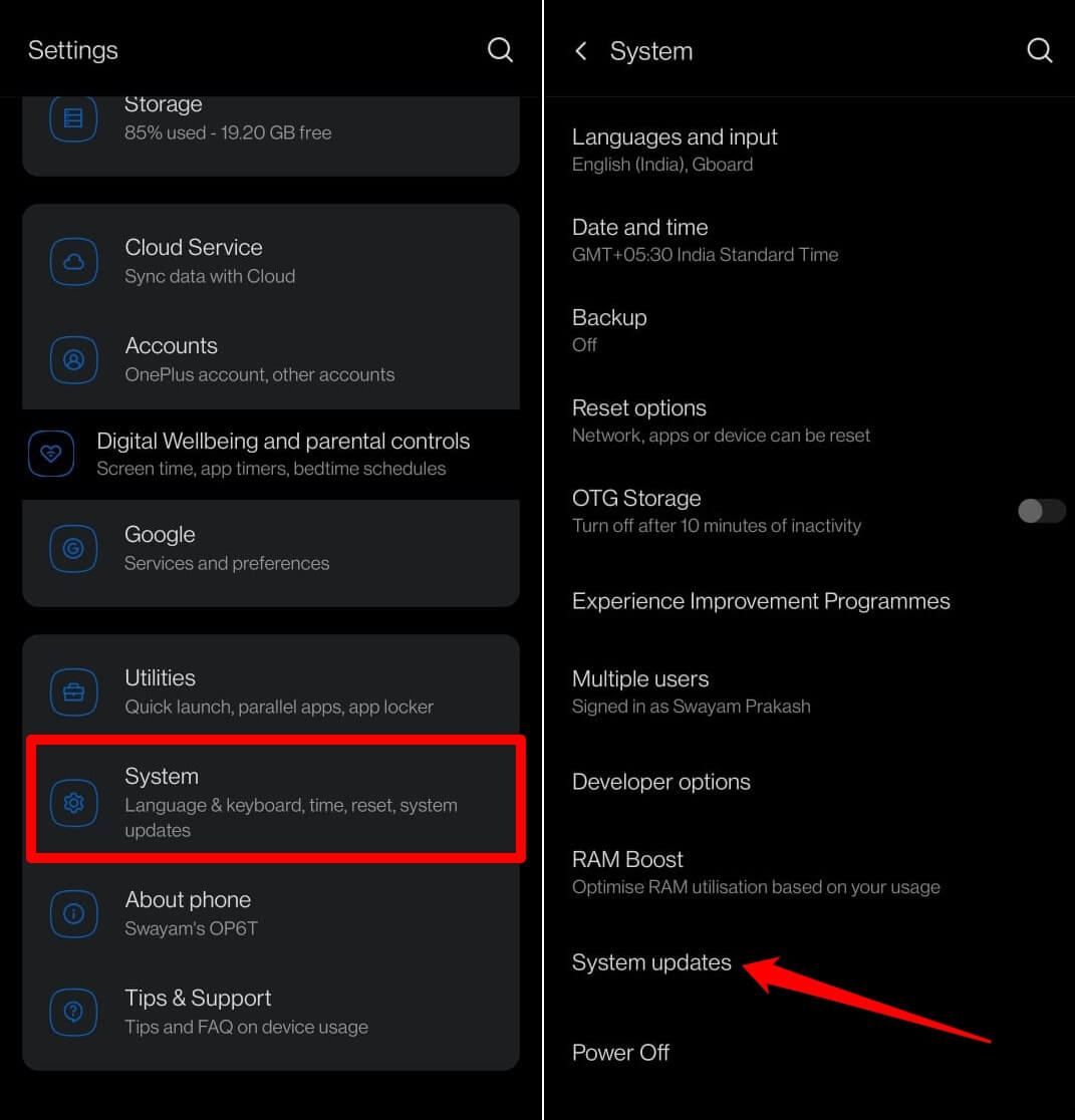 Установите системные обновления Android