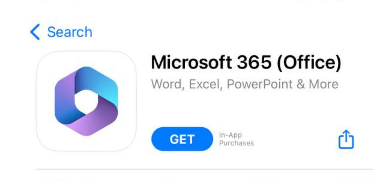 Скачивание Microsoft 365 в App Store