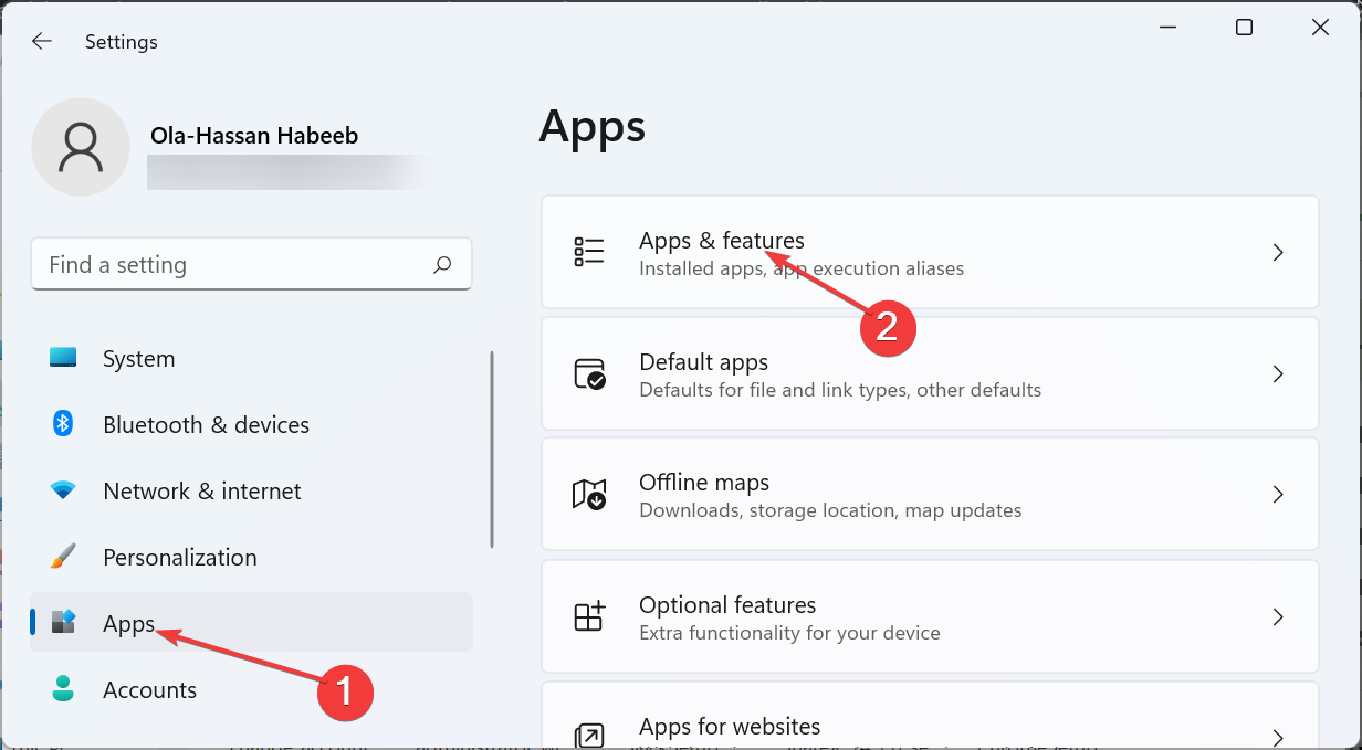 Раздел Приложения в Параметрах Windows 11