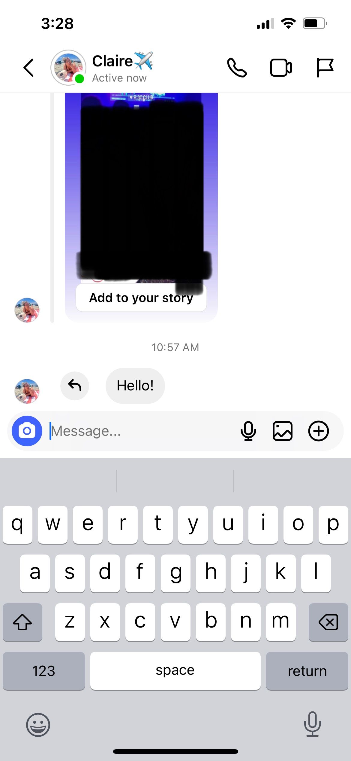 Свайп вправо чтобы ответить на DM в Instagram