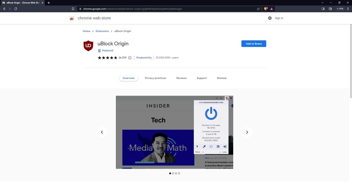Google Web Store Extensions Add to Brave