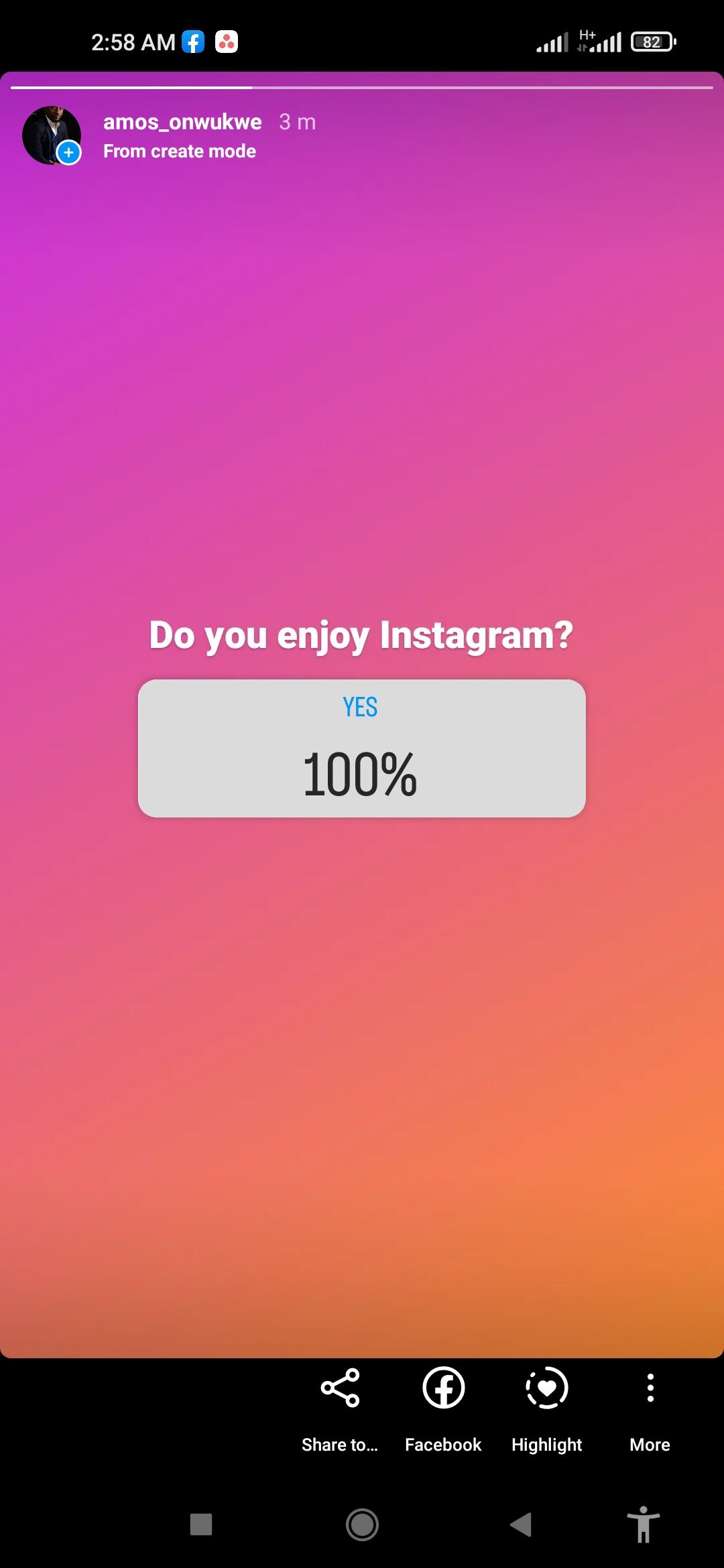 Instagram Poll result tap Poll result