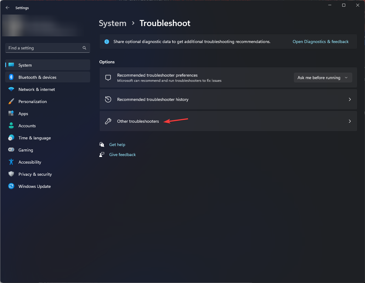 Список других средств устранения неполадок