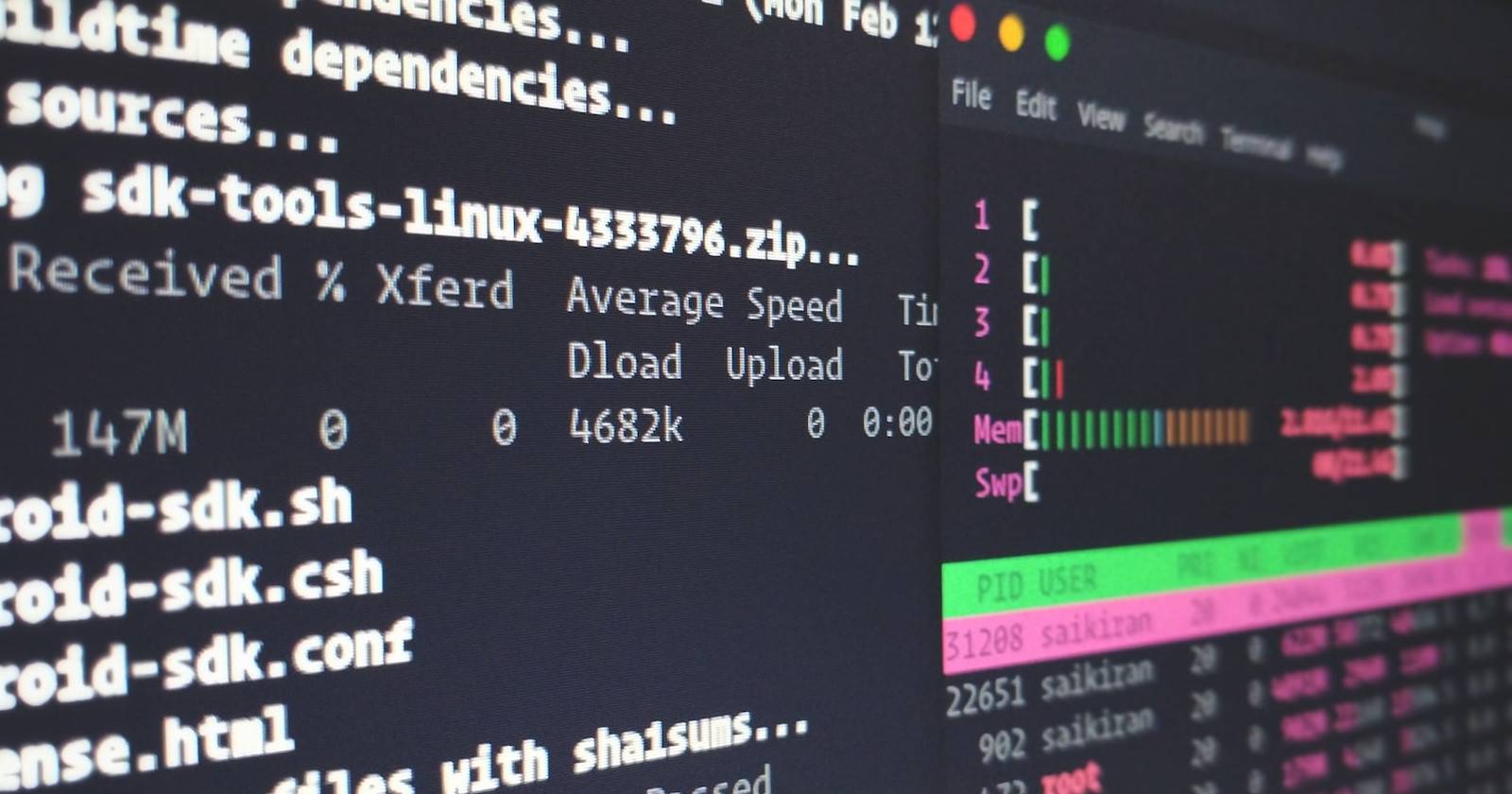 Окно терминала Linux с открытой командной строкой