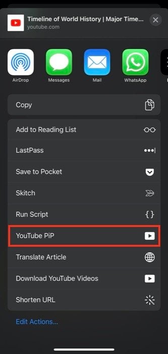Воспроизведение видео в Scriptable перед переходом в PiP