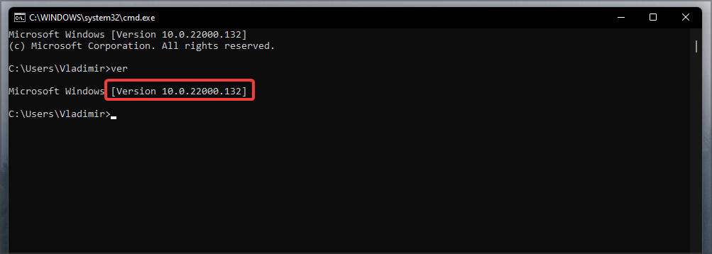 windows 11 cmd ver