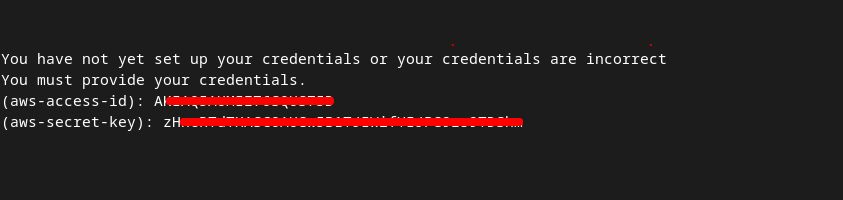 Шаг настройки учётных данных AWS в eb init