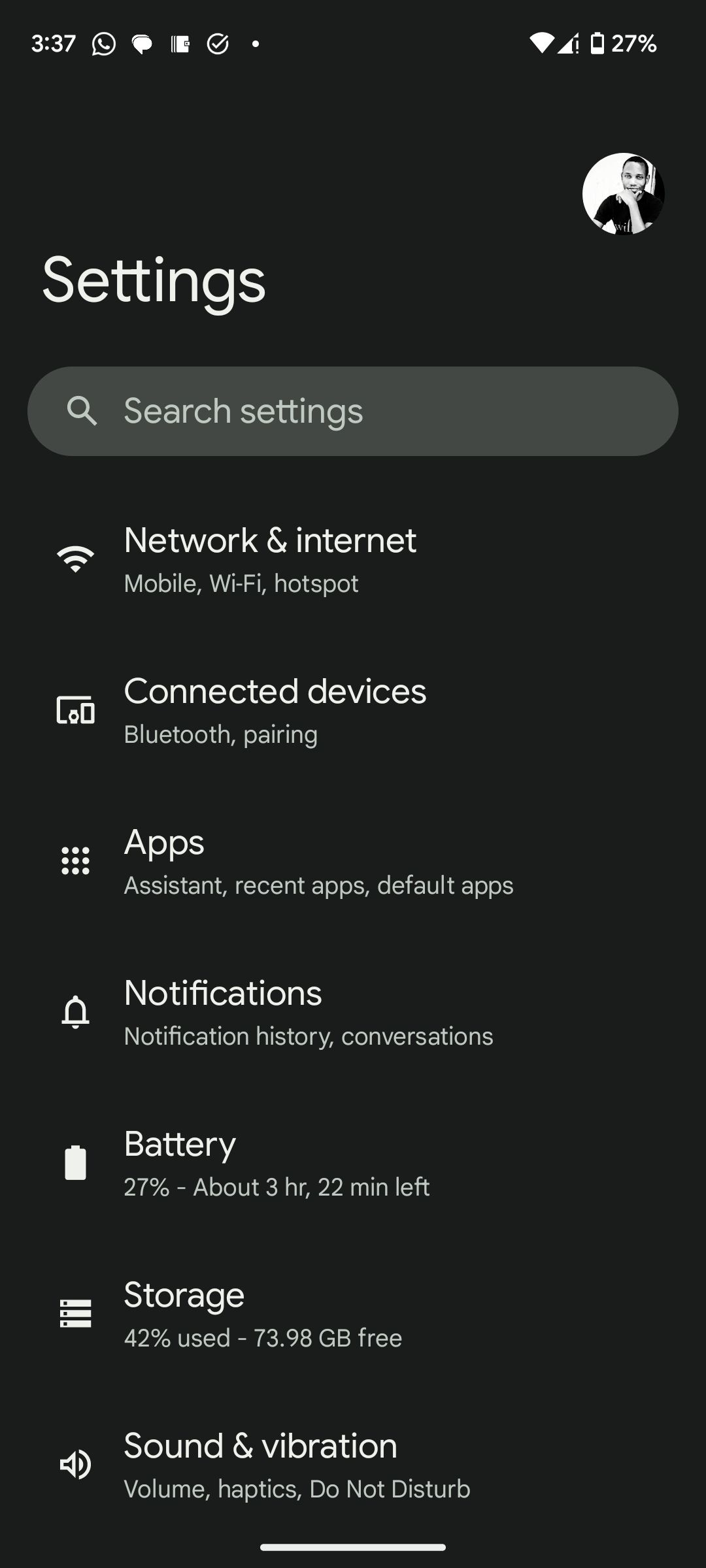 открытие вкладки приложений на android