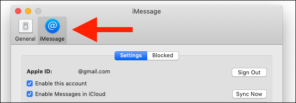 Вкладка iMessage в настройках приложения «Сообщения» на Mac