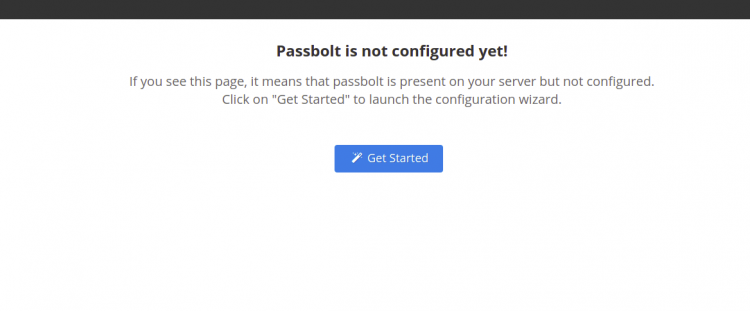 Экран начала настройки Passbolt