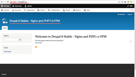 Установка Drupal завершена