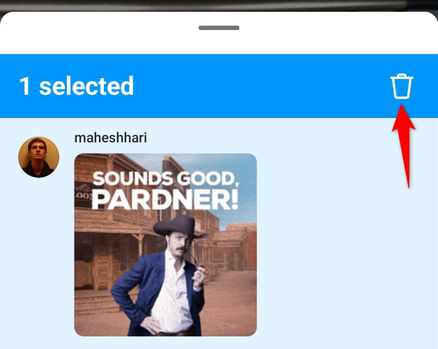 Выберите значок корзины для удаления комментария.
