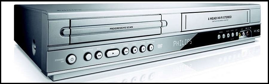 VHS–DVD комбо‑плеер для копирования кассет на диск