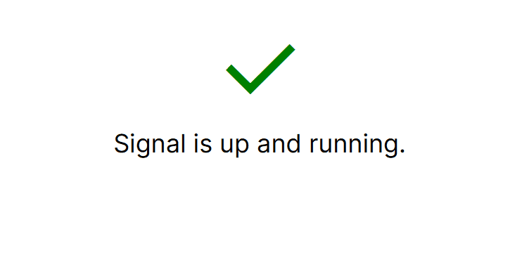 Страница статуса сервиса Signal