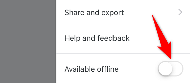 Выберите Доступно офлайн