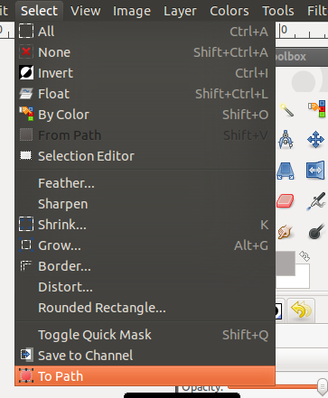 Преобразование выделения в путь