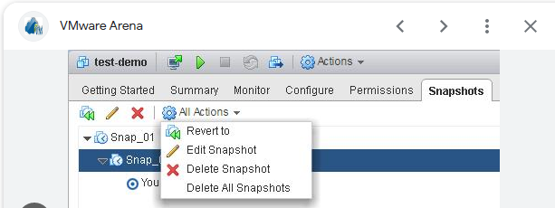 Удаление снапшота — подтверждение