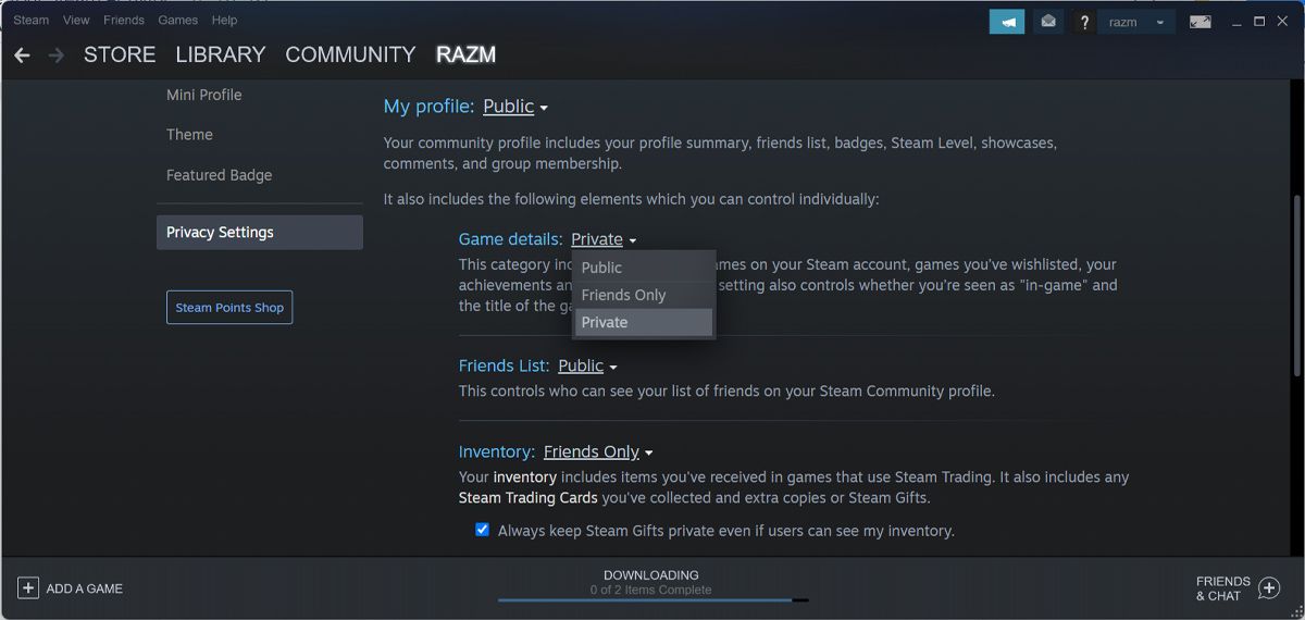 Скрыть сыгранные игры Steam