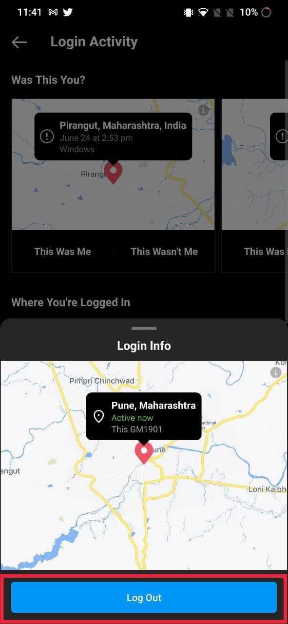 вошедшие устройства instagram