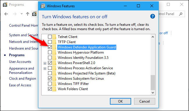 Процесс установки Application Guard, сообщение о перезагрузке