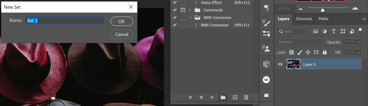 Создание набора экшенов BNW Conversion