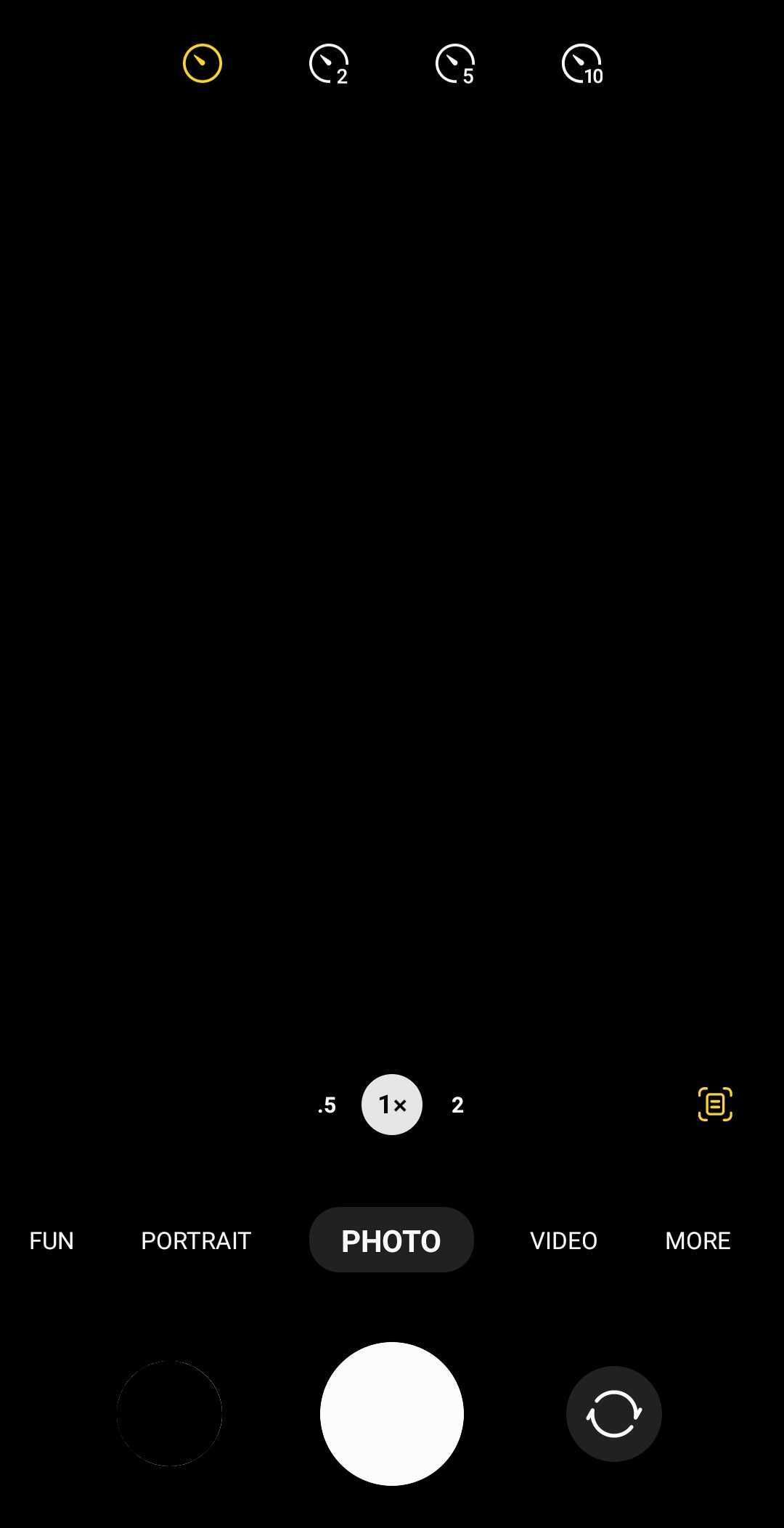 Настройки таймера в камере Samsung