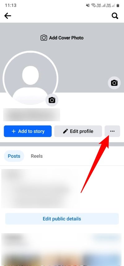 Меню профиля и пункт Архив в мобильном приложении Facebook