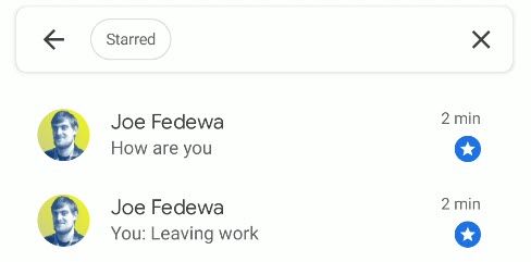 Список всех сохранённых сообщений