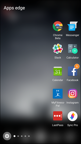 Пример панели с приложениями на Edge Display