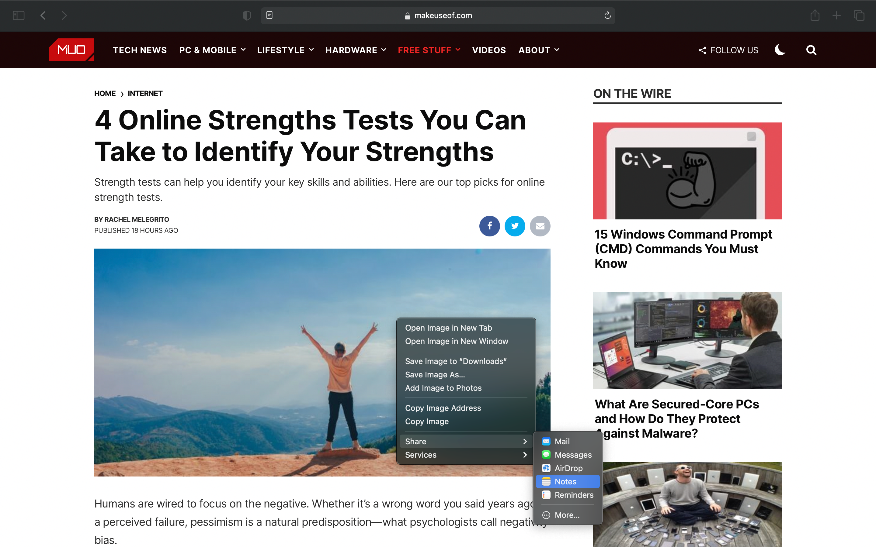 Поделиться изображениями в Notes из Safari