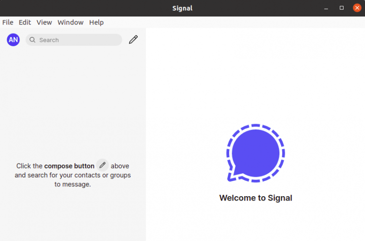 Экран приветствия Signal Desktop