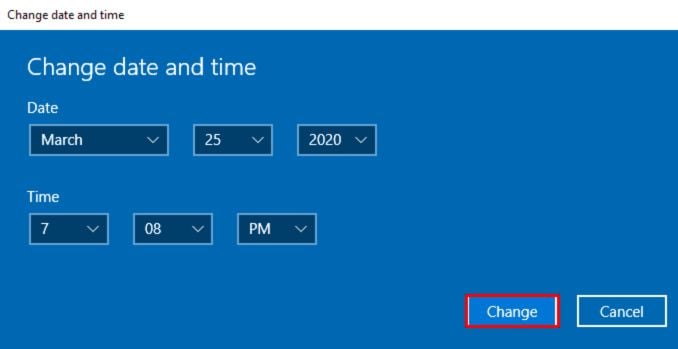 Conferma delle nuove impostazioni di data e ora in Windows