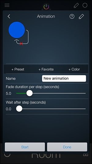 Диаграмма анимации — последовательность цветов
