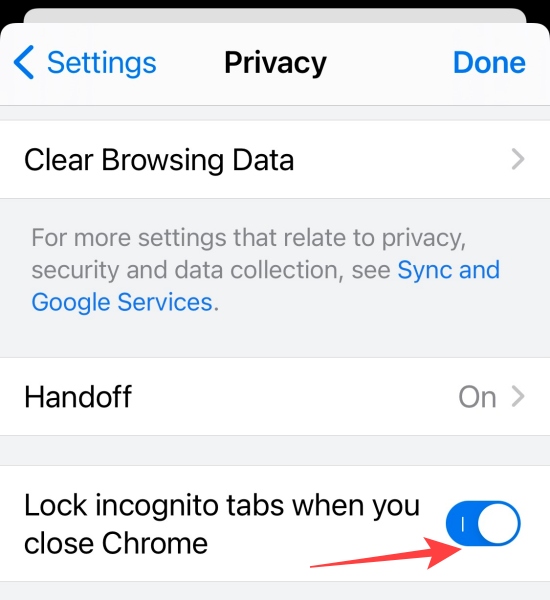 Переключите опцию