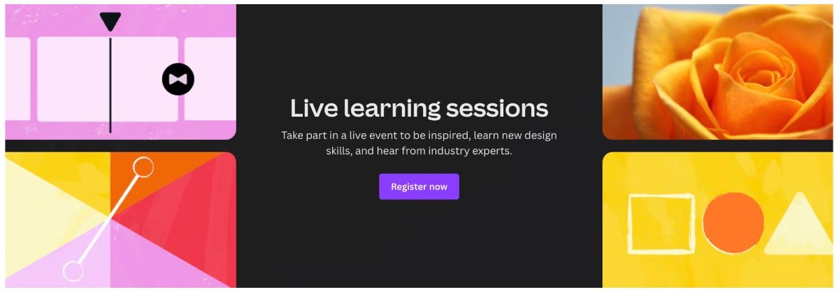 Баннер Live Learning Sessions с кнопкой регистрации