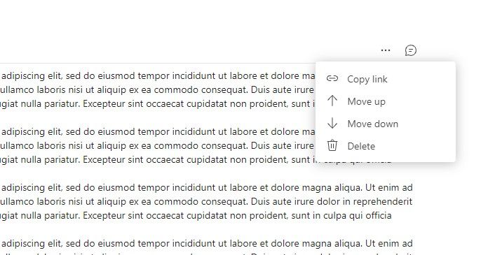 Меню Ещё для управления разделами в Wiki