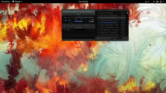 Окно Qmmp с плейлистом