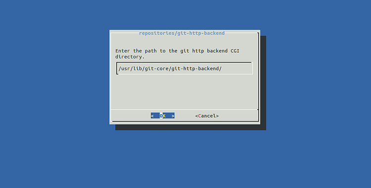 Укажите путь к бэкенду Git HTTP, если требуется