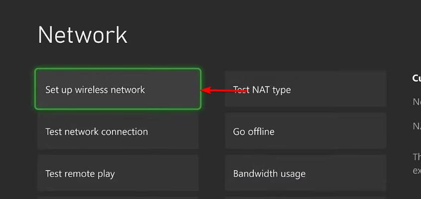 Выбор беспроводной сети на Xbox