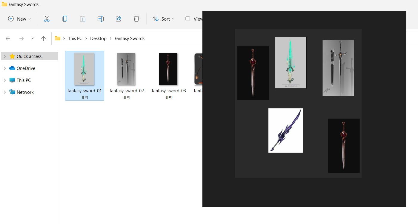 PureRef и Проводник файлов.