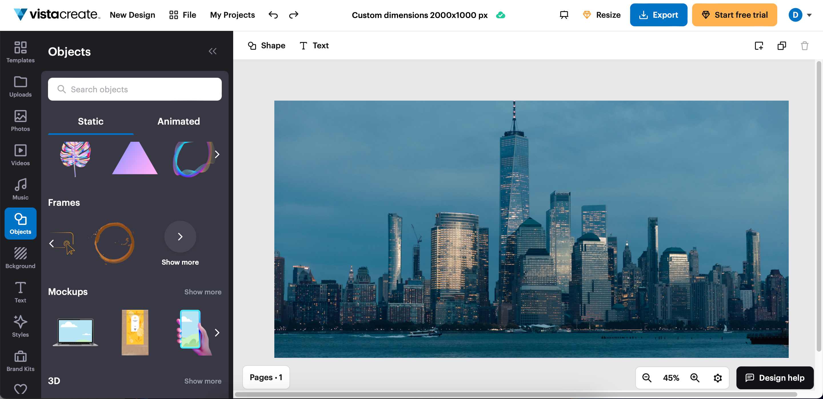 Добавление рамки или мокапа в VistaCreate