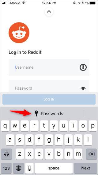 Иконка ключа над клавиатурой для автозаполнения