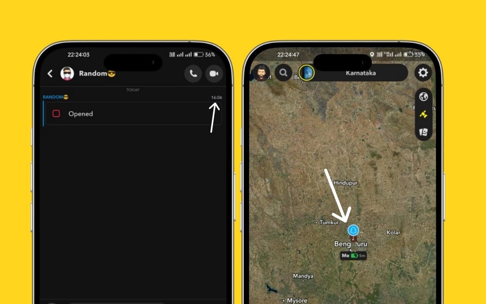 Snap Map с отмеченным Bitmoji пользователя