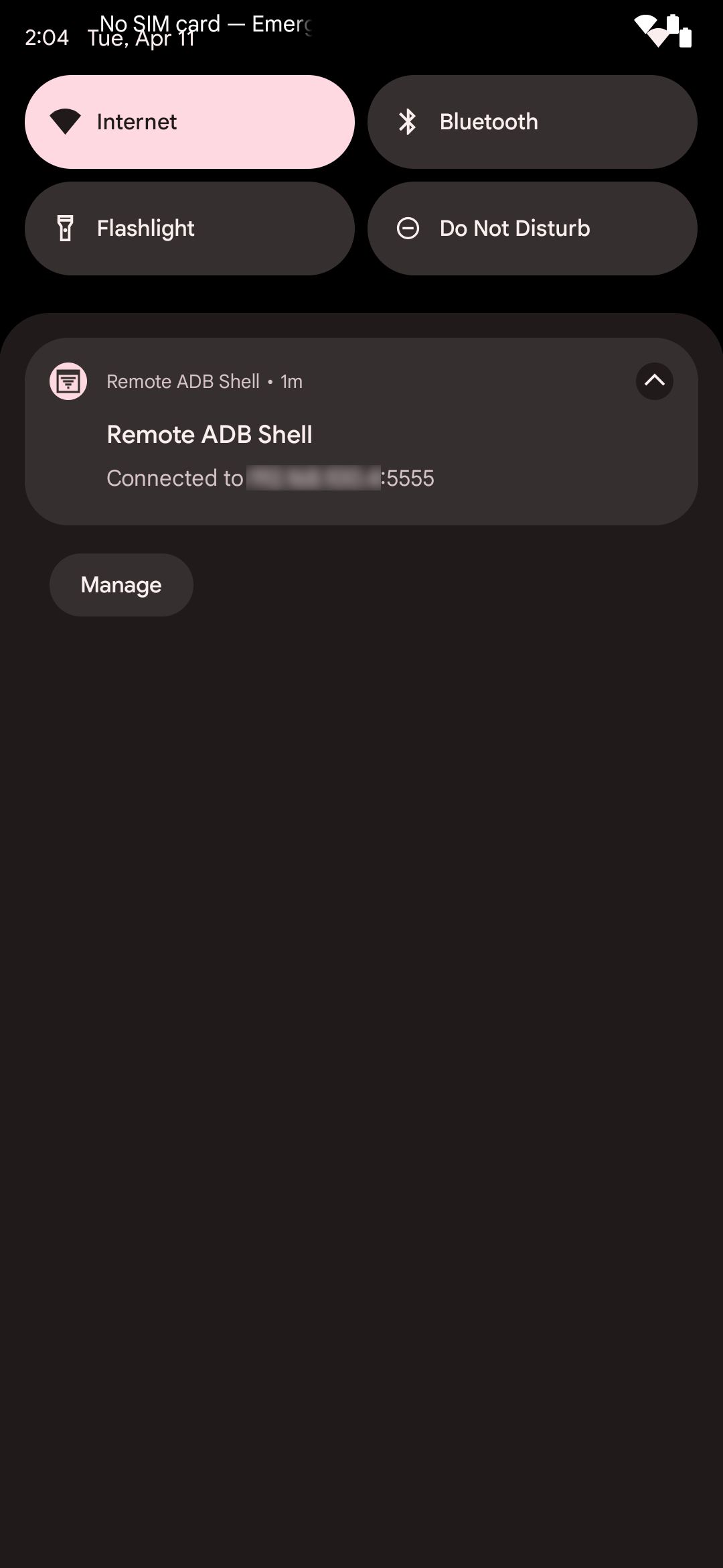 remote adb shell notification