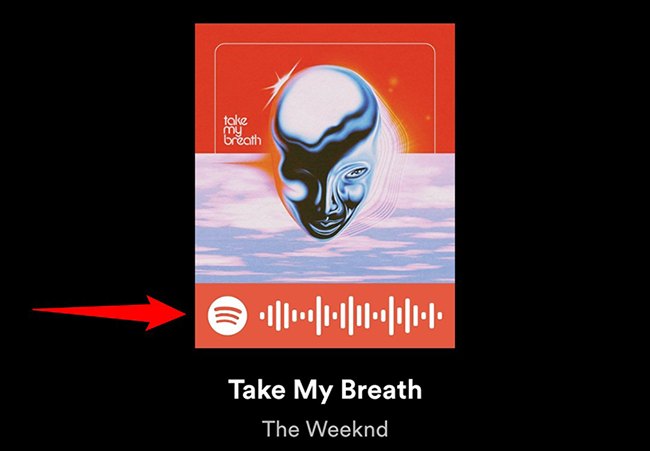 A Spotify code in the Spotify mobile app.